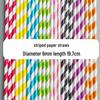 Pabei Colorful Striped Kraft Paper Straws