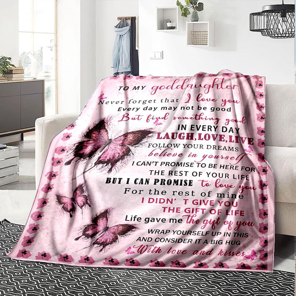 Pink butterfly Cozy Blanket Warmthful Decor Suitable for Sofa Couch Office Bed Picnics Ideal for All Seasons Stylish Decor Ideal Gift Y33