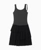 Ohesio Shirring Layered Dress, Charcoal
