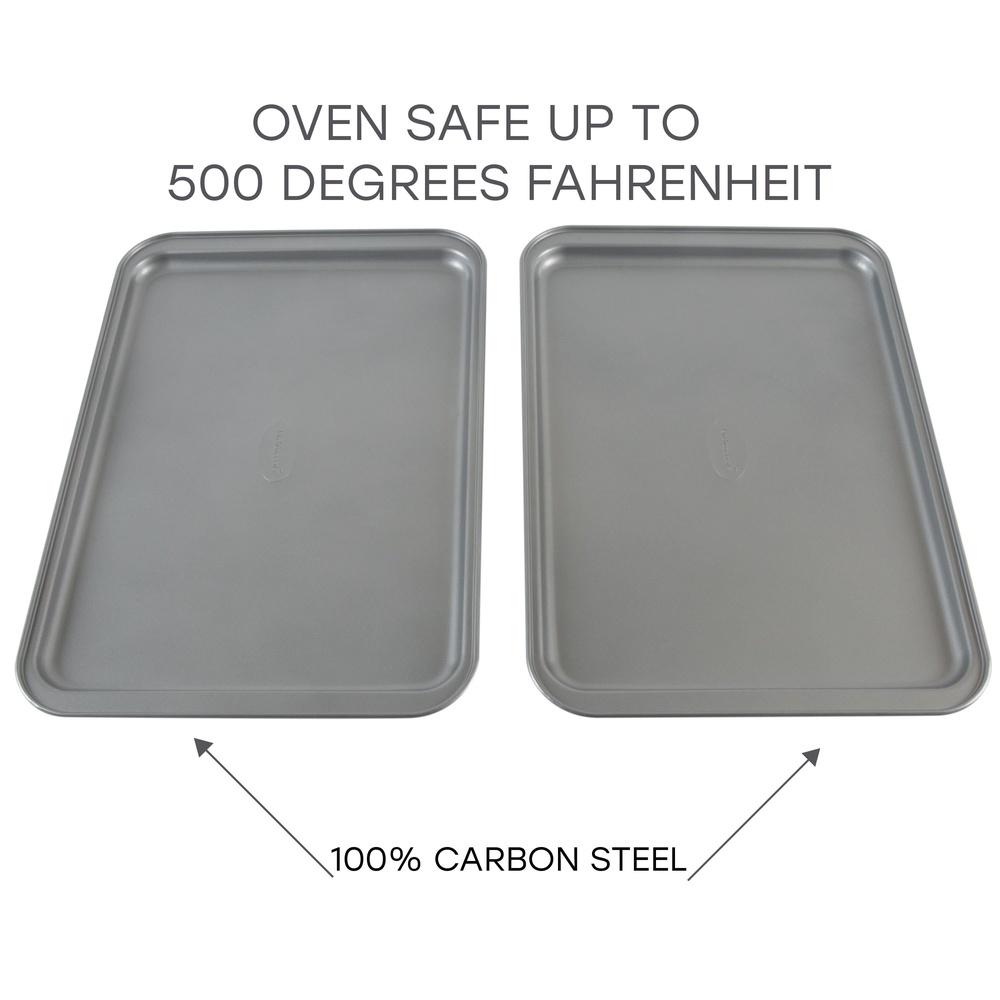 2 Pack Nonstick Baking Sheet Durable Carbon Steel Oven Safe Easy Clean Perfect Baking Roasting Cooking