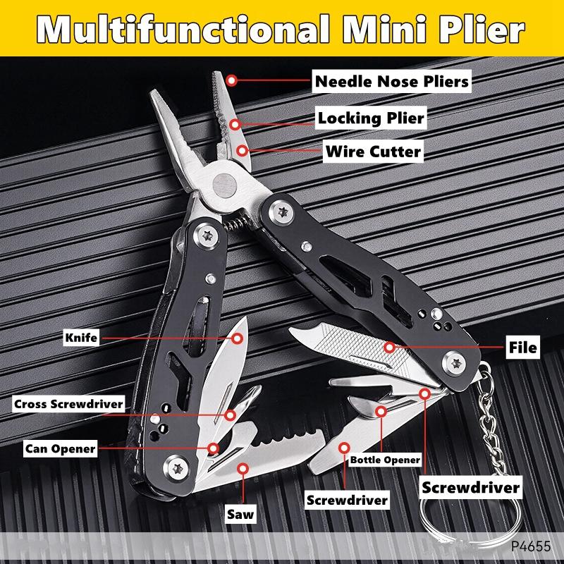 Taschen Mini-Zange Messer Schraubendreher Klappbar Kleines Multitool Öffner Nagelfeile Präzisionszange Handwerkzeuge Outdoor Notfallwerkzeug