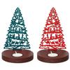 Jesus Krippe Weihnachtsbaum Teelicht Kerzenhalter(Set aus 2 Holz Rot Grün)Teelichthalter|Weihnachtsdekorationsartikel