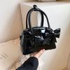 Niche simple bow handbag small bag women's texture pillow bag 2025 new fashion versatile messenger bag