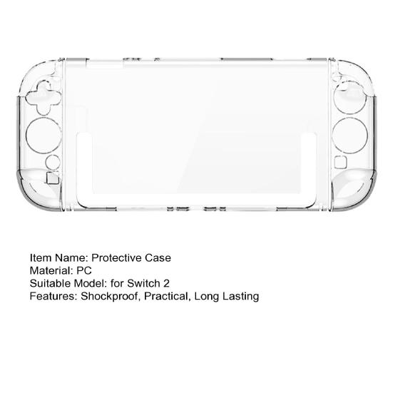 Protective Case Handheld Game Console Protector Shockproof Impact Resistant Precise Fit Transparent Protective Cover for Switch 2