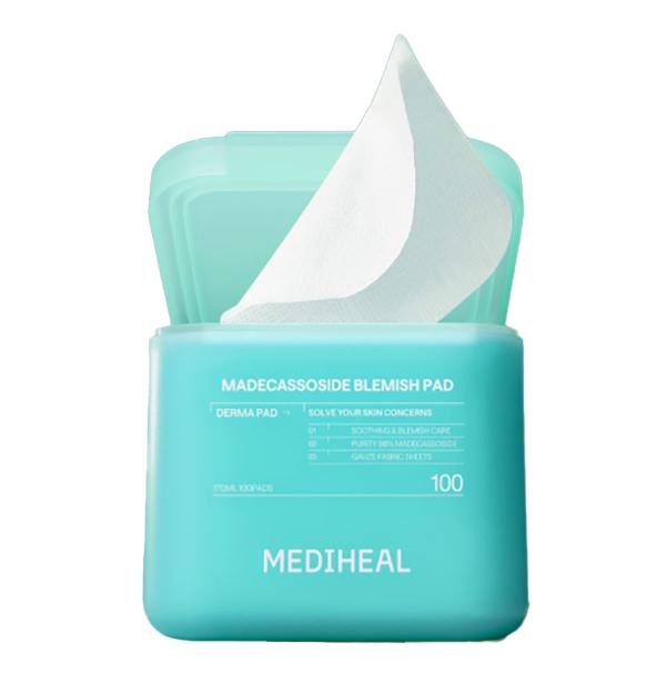 MEDIHEAL Derma Pad 200 Sheets (100 Sheets + 100 Refill) – Madecassoside / PDRN / Tea Tree / Collagen / Phyto Enzyme / Hyaluron / Vitamin C