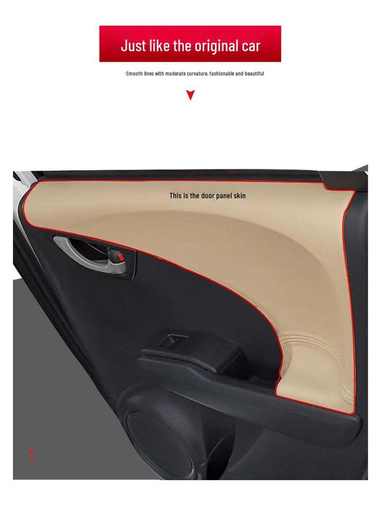 08-13 Honda Fit Door Panel & Armrest Leather Wrap for Second Generation Interior Renovation