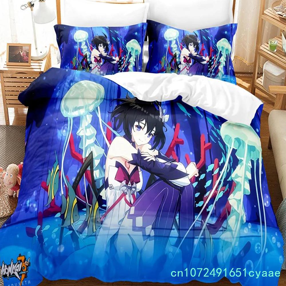 3D Anime Honkai Impact 3rd Pościel Z nadrukiem Dekoracyjny Zestaw 2/3 szt. Poszewka na kołdrę Pościel Pokrowiec na kołdrę Domowy Dla dorosłych Dziecka Nastolatka
