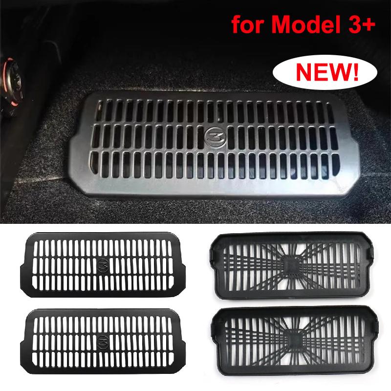 For 2024 Tesla Model 3 Highland Under Seat Rear Air Vent Protect Cover Anti-blocking Backseat Outlet Grille Protector Accessorie