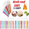 Crochet Hooks Set Blunt Knitting Needles Ergonomic Handle Colorful Crochet Hooks Kit  for Mom Grandma Gifts DIY Handmade Tools