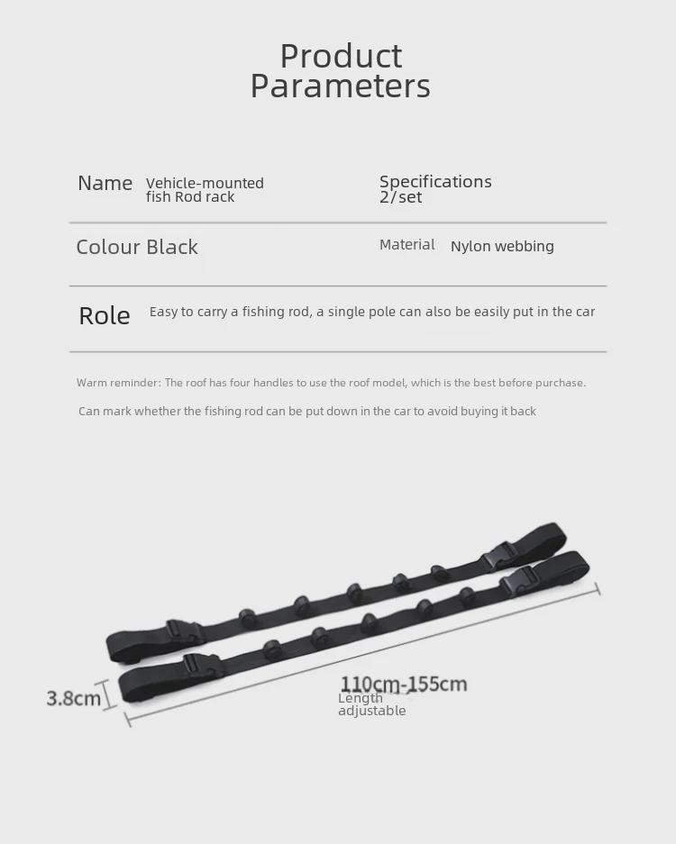 Utomhustakräcke för bil med förvaring för fiskespön och remmar