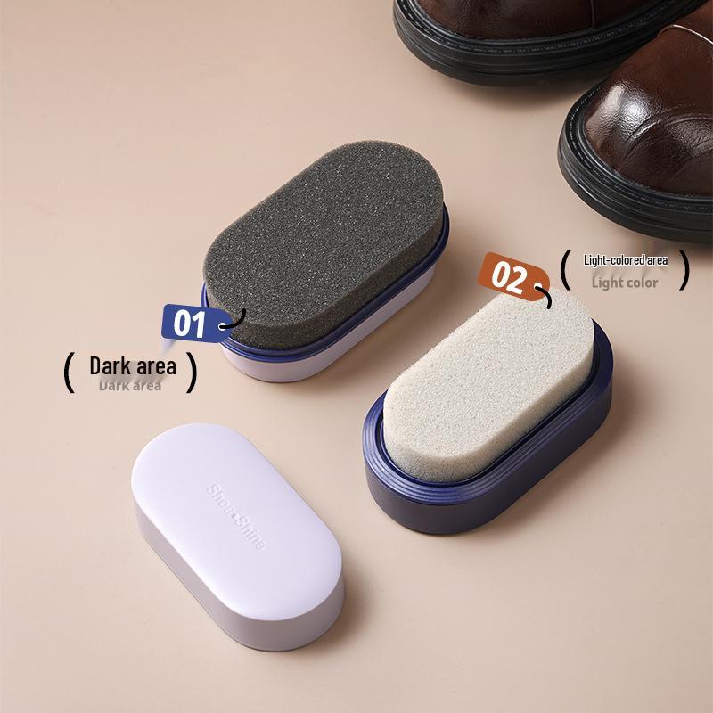 Lucido Universale per Scarpe Spugna Detergente Double-Sided