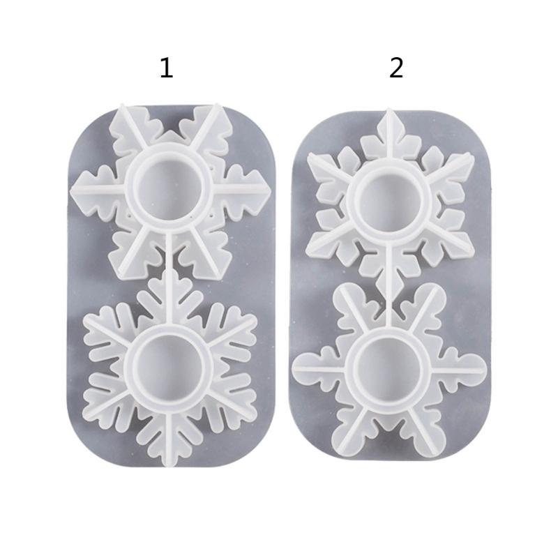 Unique Snowflake Candlestick Resin Mold Aromatherapy Candle Holder Silicone Mould for Festive Season Everyday Use Decor