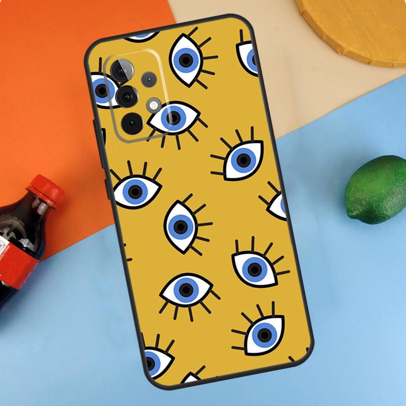 Blue Evil Eye Case For Samsung Galaxy A34 A54 A14 A35 A55 A15 A56 A36 A26 A16 A06 A12 A22 A32 A52 A13 A53