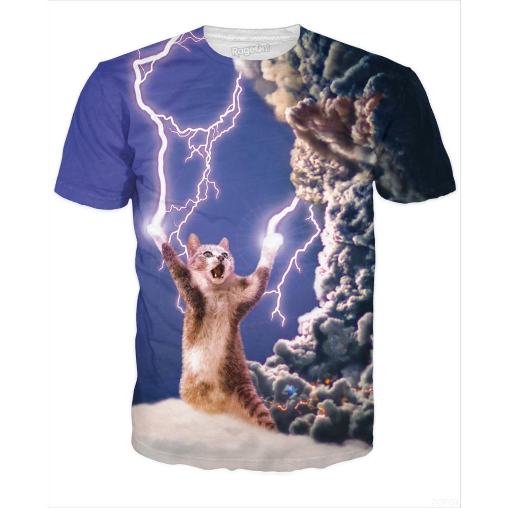 Funny Cat 3D Printed Boy's Round Neck T-Shirt Casual Short Sleeve Loose Fashion Top Trendy Streetwear