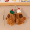 Capybara Christmas Keychain Cute Red Scarf Bear Doll Keyring Hanging Mobile Phones Bag Pendant Christmas Party Small Gifts Decor