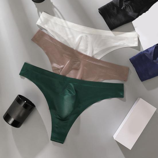 Heren Slips Hoge Elasticiteit Pasvorm Strakke Snit Letterprint Ondergoed Sexy Sport Gym Dunne IJszijde Naadloos Ondergoed