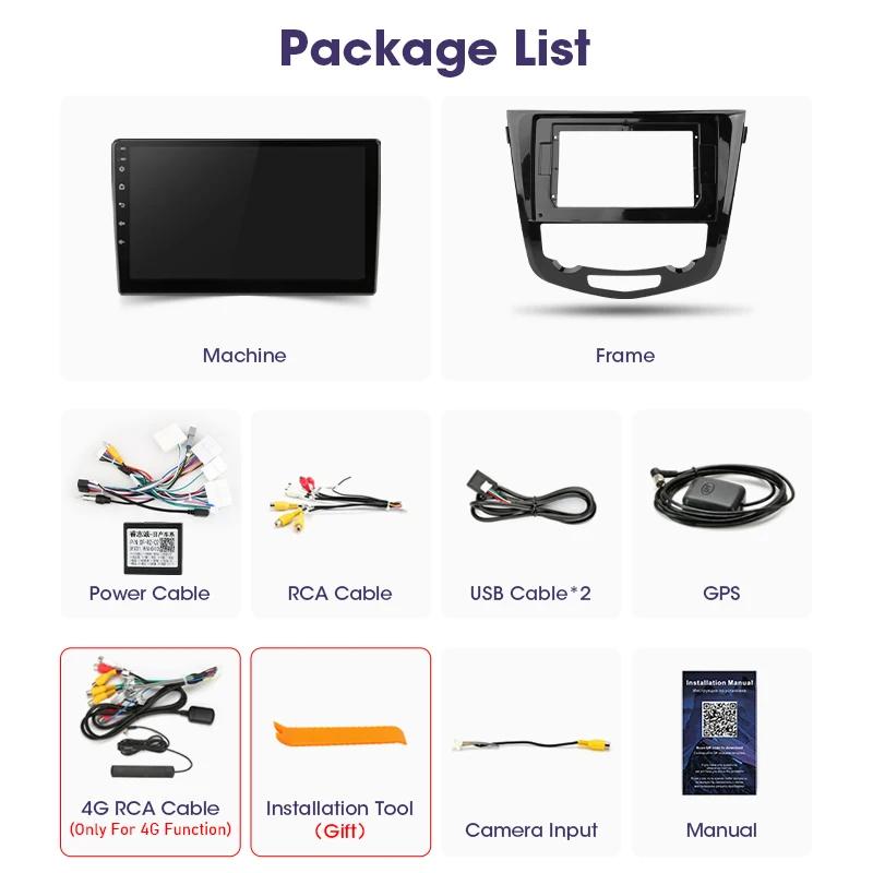 2 Din Android 12 Car Radio For Nissan Qashqai 2 J11 X-Trail T32 Rogue 2013-2025 Multimedia Video Player GPS Carplay Auto Stereo