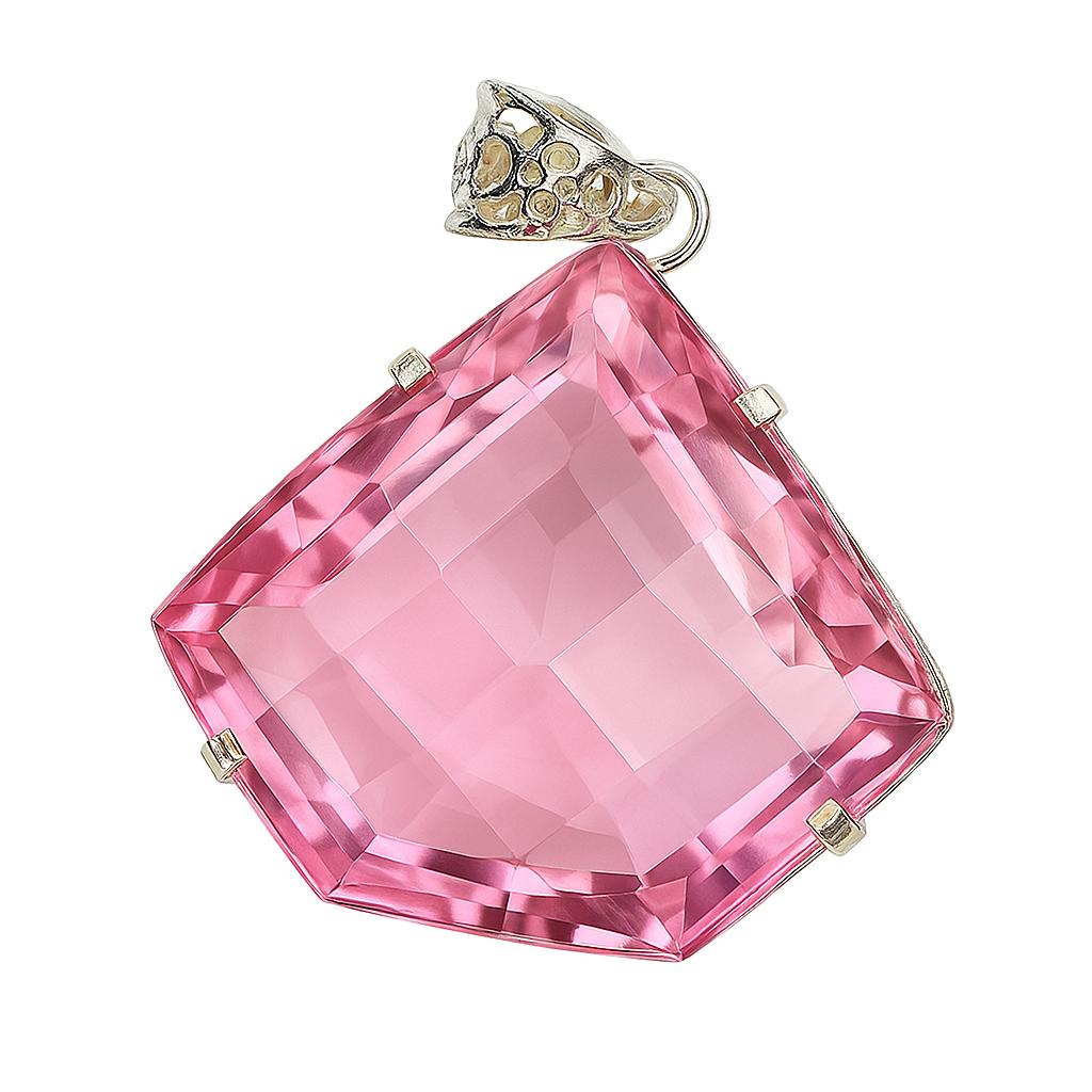 Lab Created Sapphire 103 Ct Fancy Cut Pendant Certified Sterling Silver Jewelry AI-31-NS