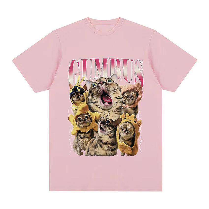 Vintage GUMBUS Funny Cat Meme Graphic TShirt Unisex Unisex Fashion Harajuku Short Sleeve T Shirt Oversized High Quality Cotton Tees