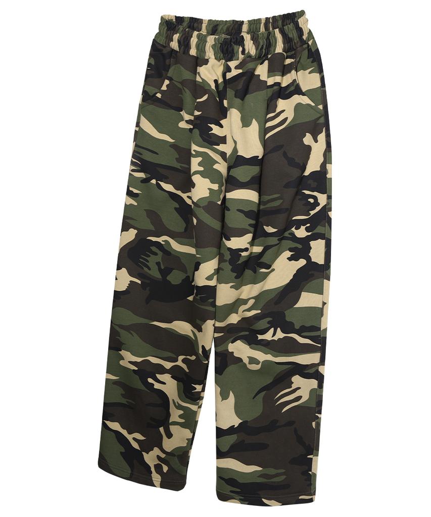 GAINSBORO Single-Pleat Wide Sweatpants_Camo Beige