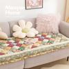 Retro Sofa Cushion Living Room Sofa Cover Pastoral Style Four Seasons Universal Anti Slip Sofa Mat Handmade Cotton Couch Cushion