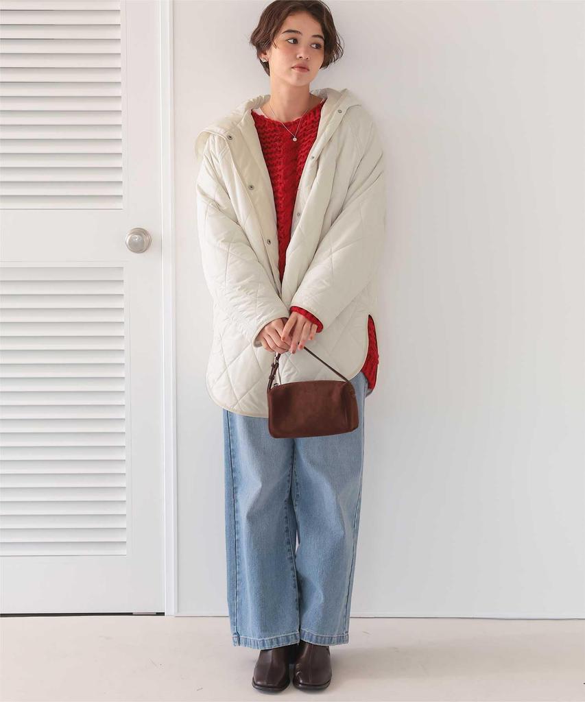 Titibait Hooded Quilted Short Coat AYXP2922 Medium Ivory Women's
