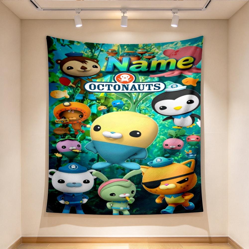Custom Name Octonauts Tapestry Wall Hanging for Bedroom, Living Room & Dorm Decor, Modern Home Wall Art