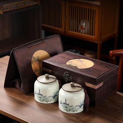 Retro Ceramic Tea Caddy Gift Set