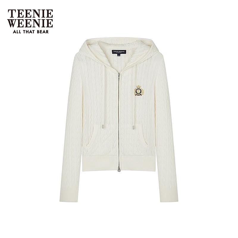 Teenie Weenie Women's Bear Logo Hooded Knit Cardigan