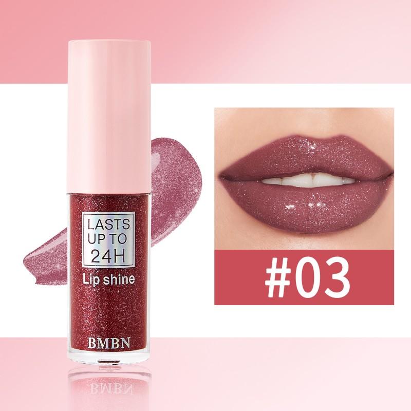 1PC Monochrome Shine Lip Gloss Lipstick - Shine Pink Gel Formula, Shine Lip Glaze, Contains Glitter, Instantly Create Glamorous Makeup