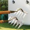 5/6 Zähne Landwirtschaftliche Harke Bodenlockerung Unkrautentfernungswerkzeug Manganstahl Gartenunkraut-Harke Mehrzweck-Landwirtschaftliche Strohhacke