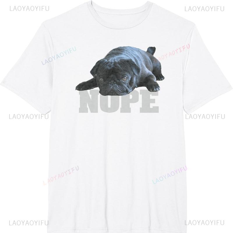 Pug Nope Lazy English Bulldog Dog Breed Lover Funny T-Shirt Graphic T Shirts Shirts for Clothing T-shirts for Tops unisex S разноцветный