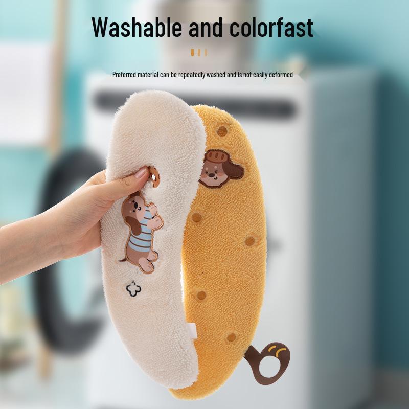 Plush Toilet Seat Cover with Velcro Fastening - All-Season Universal Fit