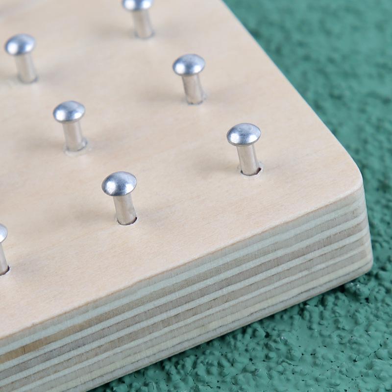 Montessori Geometric Pegboard: Creative Early Education Math Development Wooden Toy for Children.