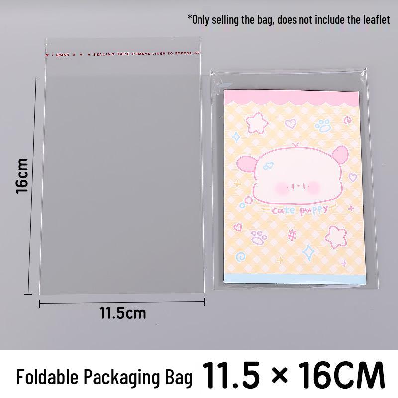 Ins Style Transparent Tri-Fold Self-Sealing Bag for Small Cards, Photocards, and Postcards