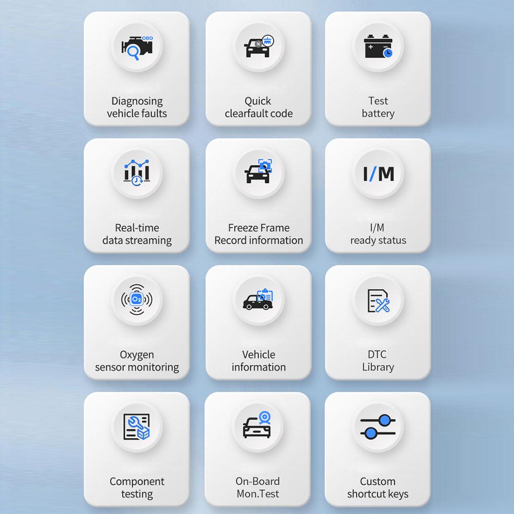 Battery Tester YM519 Code Reader OBD2 Code Reader Fault Code Scanner Check Engine System Car Diagnostic Tool Multi-language