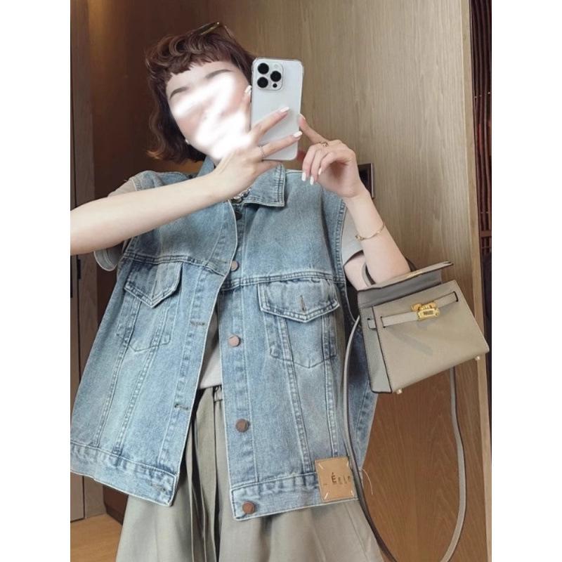 Women's Retro Sleeveless Denim Vest - Spring/Autumn Loose Fit
