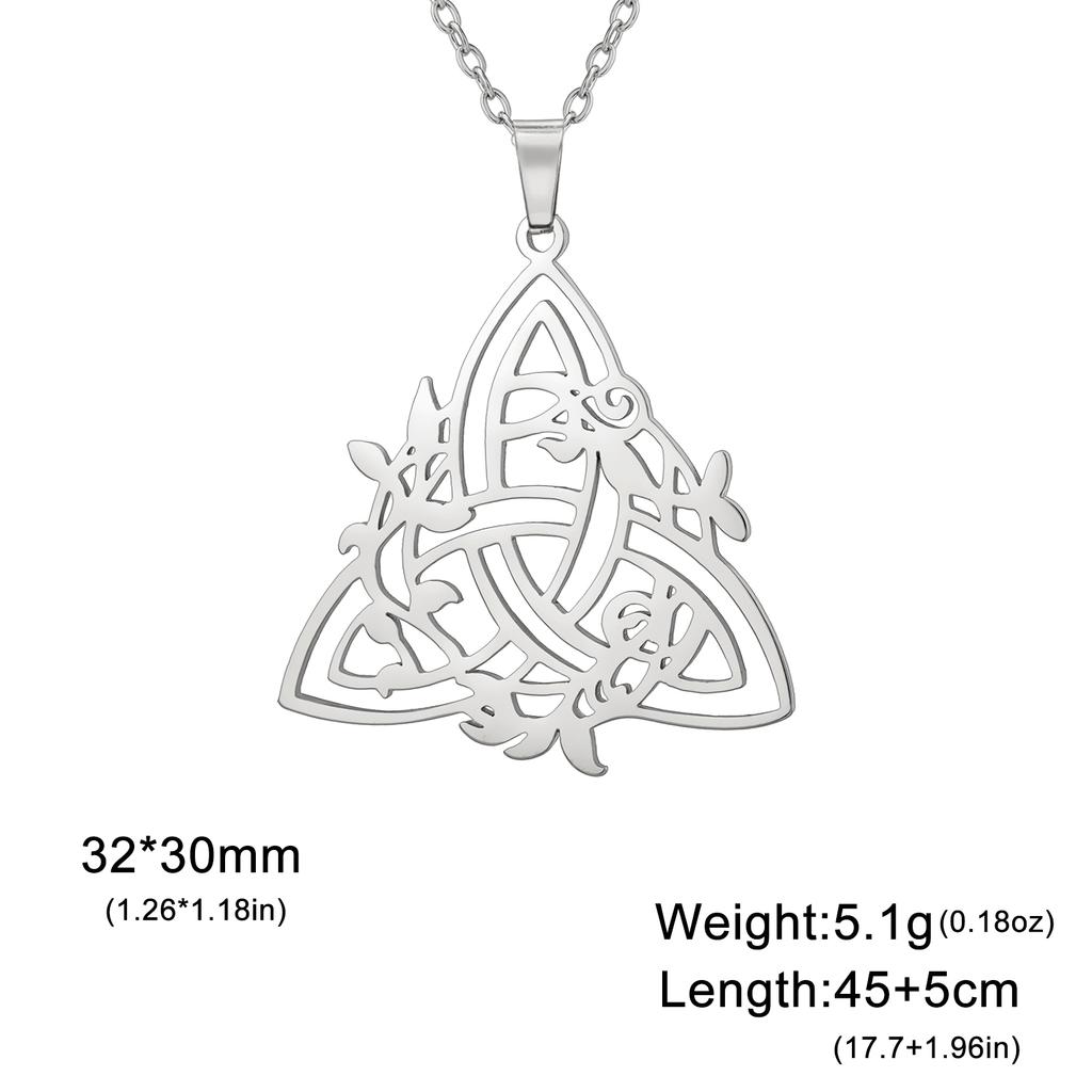 LIKGREAT Triquetra Symbol Pendant Necklace Stainless Steel Trinity Irish Celtic Witch Knot Amulet Religious Jewelry Gifts