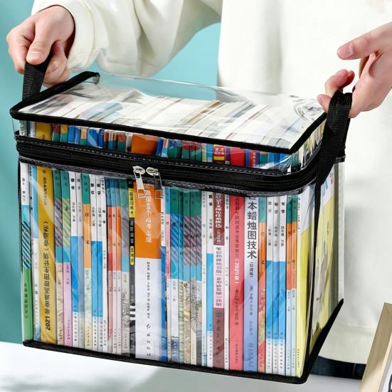4PCS Clothes Storage Box, Transparent with Zipper Handles Design, Stackable Waterproof Storage Bin for Home Travel