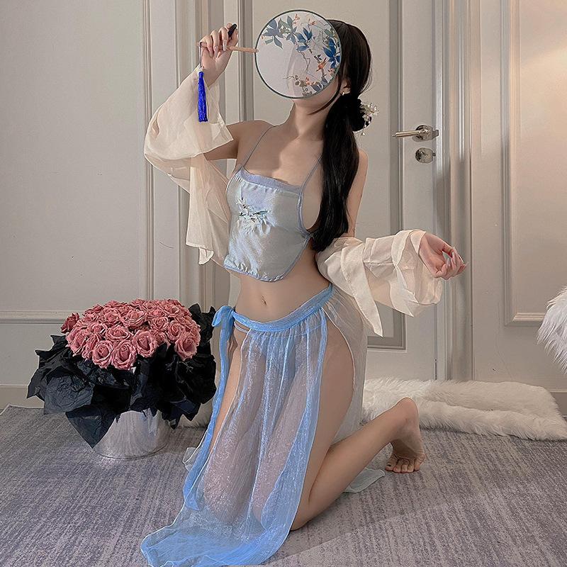 Fun Cheongsam Underwear Belly Pocket Exposed Hanfu Royal Sister Sexy Stunner Fun Breast Pajamas