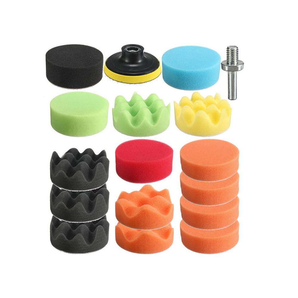 19Pcs 80Mm High Gross Polishing For Buff Pad Kit For Car Polisher+Drill Adapter-M10 Polishing Pads 3Inch