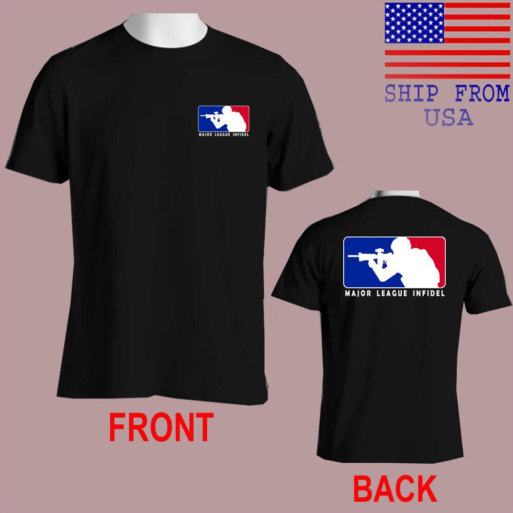 

MLI Major League Infidel Men#039;s Black Size S5XL Unisex T-Shirt L