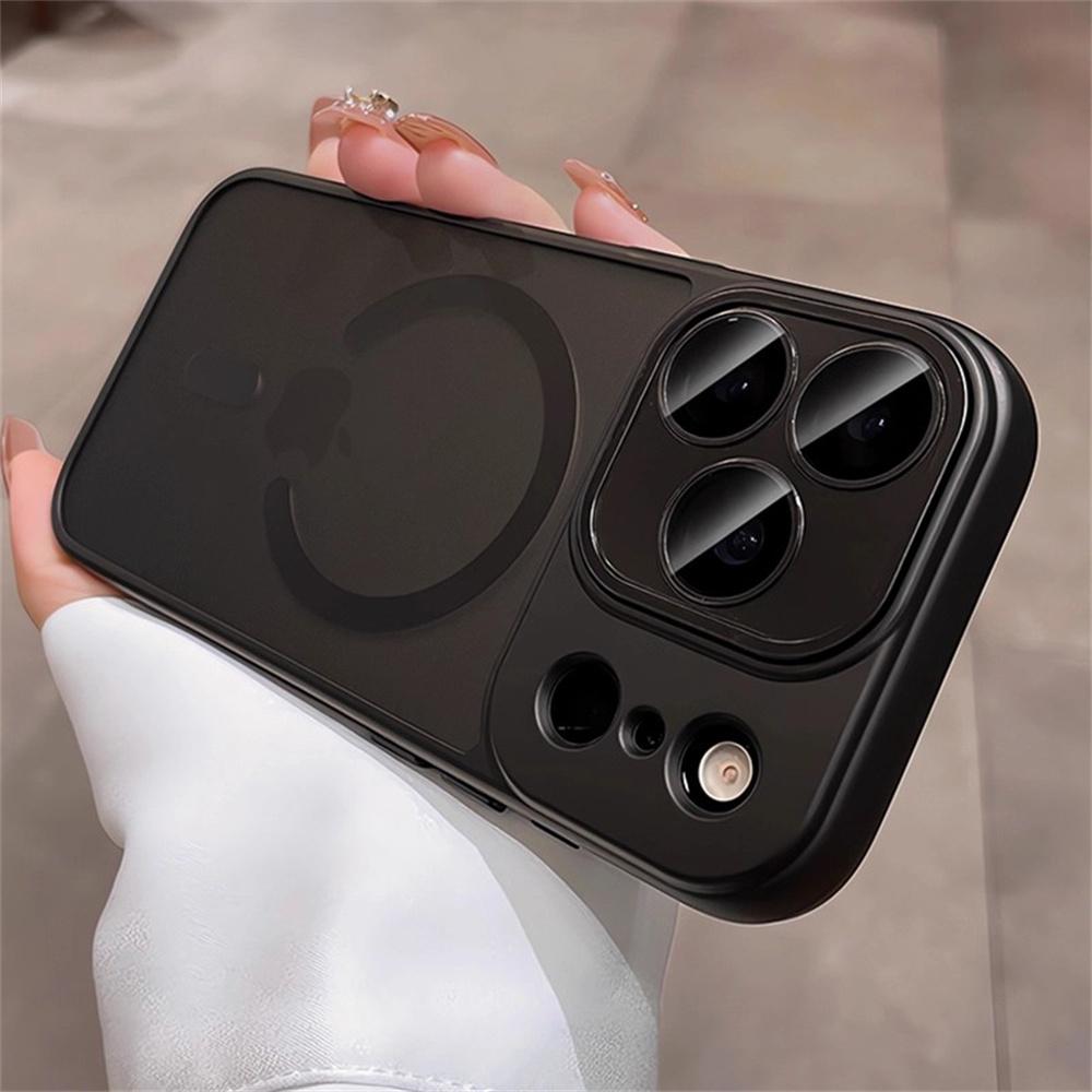 Luxusní matně průhledný kryt na telefon pro Magsafe pro iPhone 17/16/15/14/13/12 Pro Max Ochrana objektivu Air Kryt pro bezdrátové nabíjení
