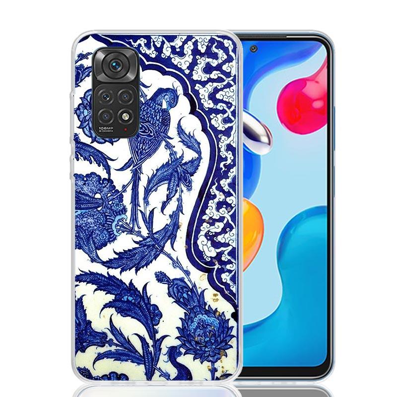 

Сине-белый фарфоровый чехол для телефона Xiaomi Redmi Note 15 14 13 12S 12 Pro Plus 11S 11E 11 11T 10S 10 Арт Мягкий чехол с рисунком Redmi Note 12 Pro 4G