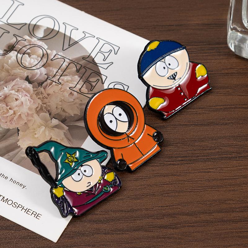 Lovely South Park cartoon character brooch creative cute character student bag clothing decoration brooch badge