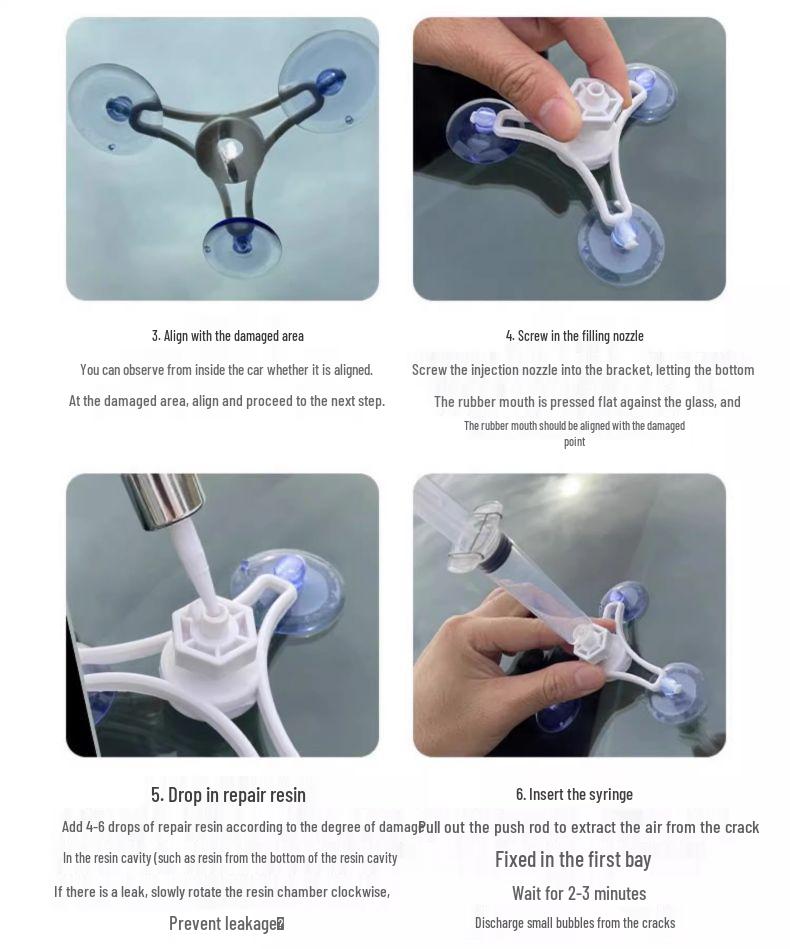 Windshield Repair Liquid for Cracks, Fissures & Scratches - Traceless Damage Restorer