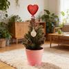 Red Heart Tree Topper with Coil Spring Bounce Effect Glittery Shiny Texture Romantic Holiday Decoration for Mini Trees Parties Home Decor And