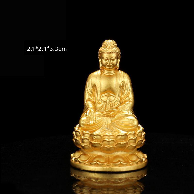 Statue en Cuivre Pur Bénie par Bouddha de Shakyamuni Manjushri Bouddha de la Médecine 1 pouce, Petite Statue de Bouddha pour Offrande 1 Pièce