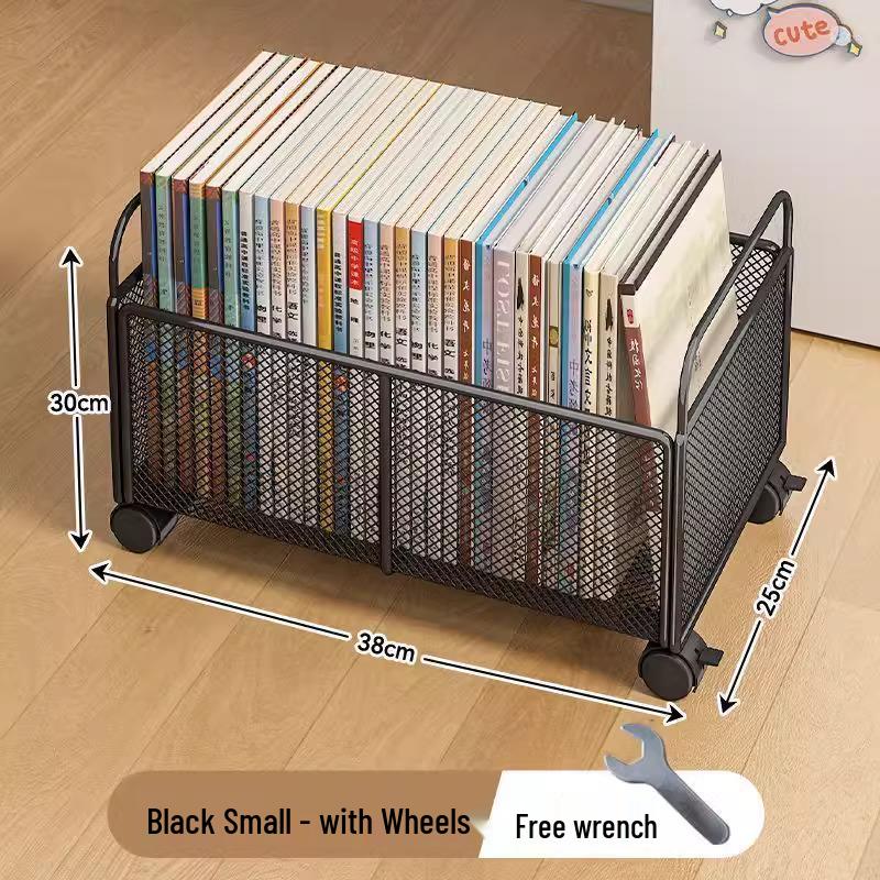Compact Storage Cart with Casters for Bags, Backpacks, Books, and More
