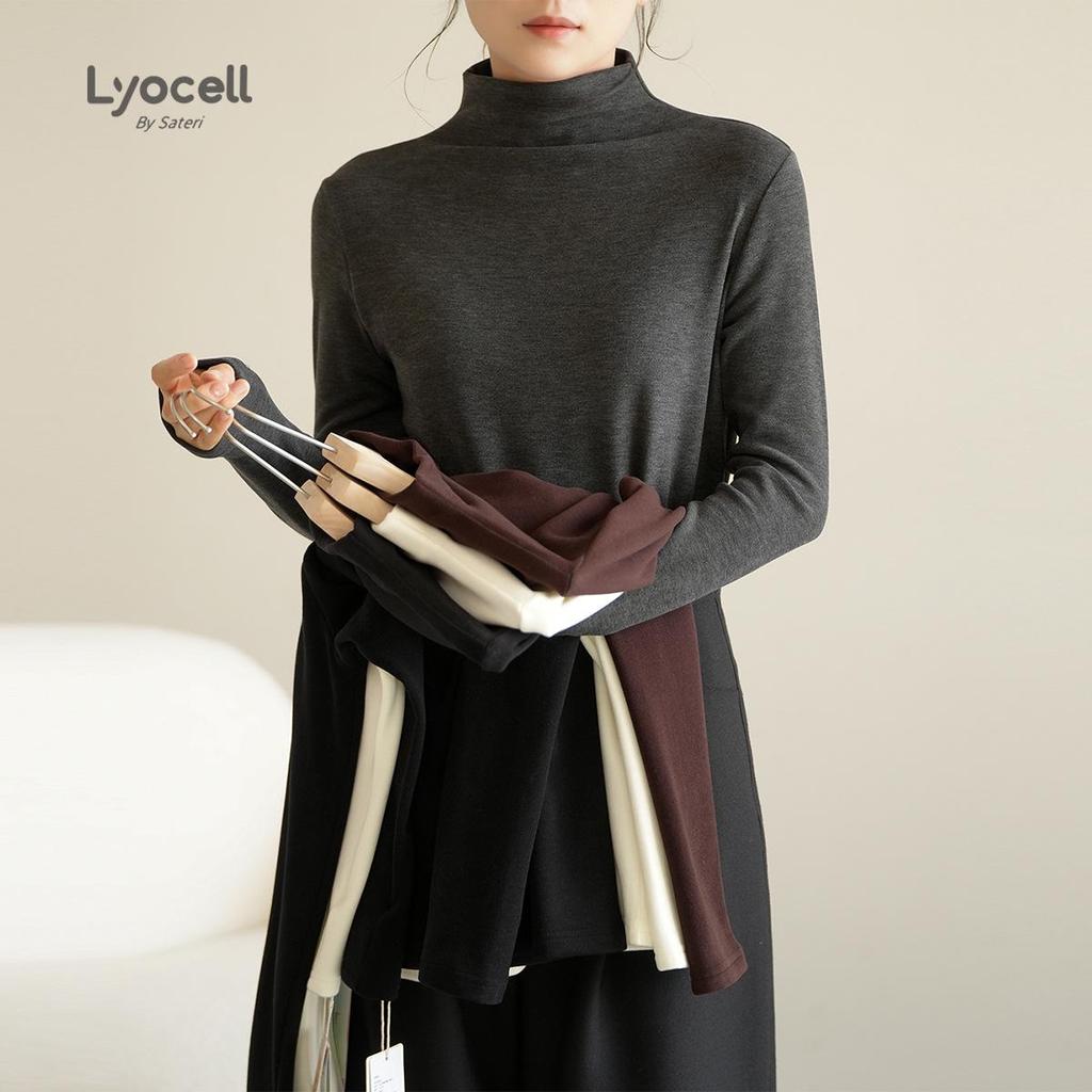 Women's Warm Long Sleeve Semi-High Collar Shirt - Autumn/Winter Style, Class A, 300g